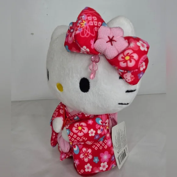Sanrio- Hello Kitty White Plush Toy With A Bow - Picture 2 of 7